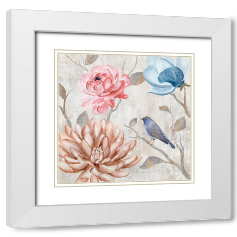 Blossoming Buds II White Modern Wood Framed Art Print with Double Matting by Ciullini, Andrea