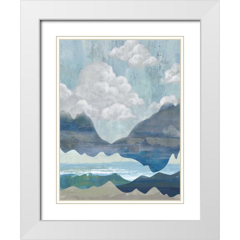 Cloudy Mountains I White Modern Wood Framed Art Print with Double Matting by Ciullini, Andrea