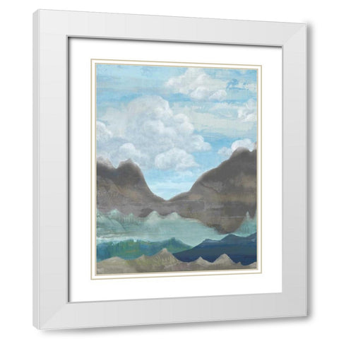 Cloudy Mountains II White Modern Wood Framed Art Print with Double Matting by Ciullini, Andrea