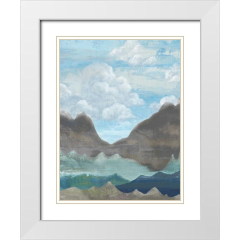 Cloudy Mountains II White Modern Wood Framed Art Print with Double Matting by Ciullini, Andrea