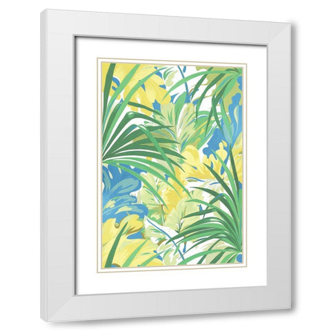 Tropical Flowers II  White Modern Wood Framed Art Print with Double Matting by Egan, N.H.