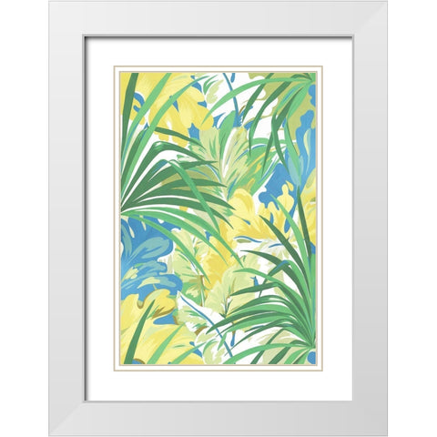 Tropical Flowers II  White Modern Wood Framed Art Print with Double Matting by Egan, N.H.