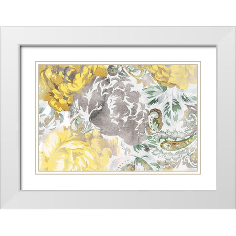 Chrysanthemum Garden I  White Modern Wood Framed Art Print with Double Matting by Egan, N.H.