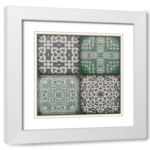 Kitchen Tiles IÂ  White Modern Wood Framed Art Print with Double Matting by Haase, Andrea