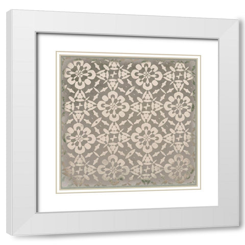 Beige Kitchen Tiles I  White Modern Wood Framed Art Print with Double Matting by Haase, Andrea