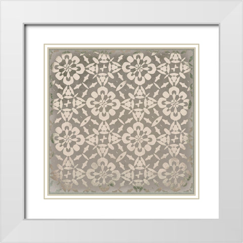 Beige Kitchen Tiles I  White Modern Wood Framed Art Print with Double Matting by Haase, Andrea