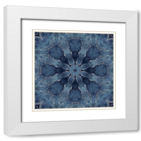 Navy Gold Tile I  White Modern Wood Framed Art Print with Double Matting by Haase, Andrea