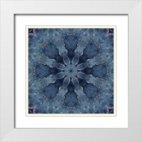 Navy Gold Tile I  White Modern Wood Framed Art Print with Double Matting by Haase, Andrea