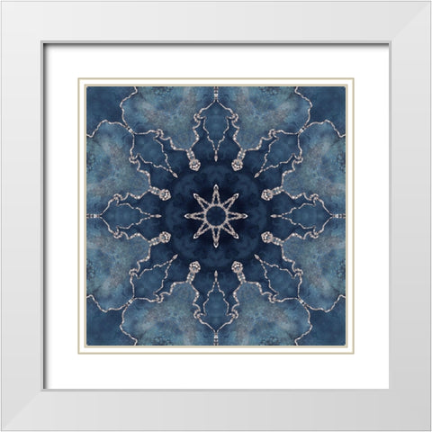 Navy Gold Tile II  White Modern Wood Framed Art Print with Double Matting by Haase, Andrea