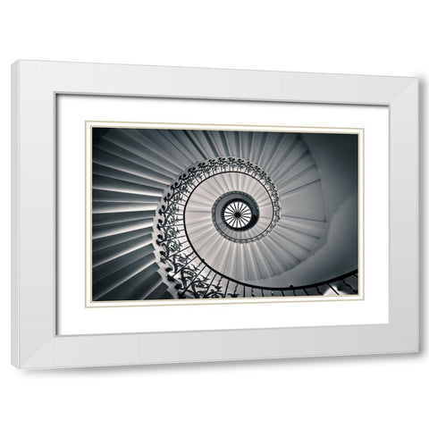 The Tulip Staircase White Modern Wood Framed Art Print with Double Matting by Jackson, Nick