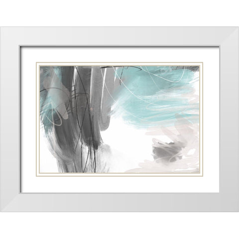Ingenuity White Modern Wood Framed Art Print with Double Matting by Naskrent, Delores