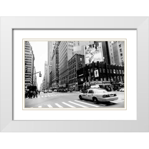 Fashion Avenue White Modern Wood Framed Art Print with Double Matting by Brooknam, John