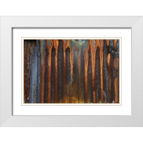 Metal I White Modern Wood Framed Art Print with Double Matting by Stelfox, Norm