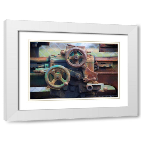 Neon Rust White Modern Wood Framed Art Print with Double Matting by Norm Stelfox