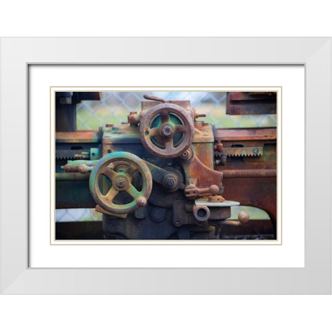 Neon Rust White Modern Wood Framed Art Print with Double Matting by Norm Stelfox
