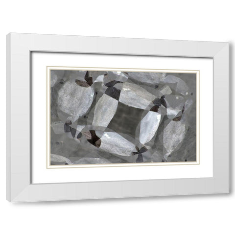 Paper Rocks II White Modern Wood Framed Art Print with Double Matting by Stelfox, Norm