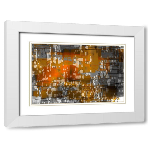 Windowed Abstract White Modern Wood Framed Art Print with Double Matting by Stelfox, Norm