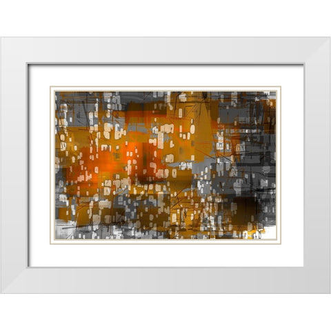 Windowed Abstract White Modern Wood Framed Art Print with Double Matting by Stelfox, Norm