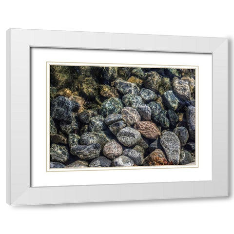 Rock Reflection III White Modern Wood Framed Art Print with Double Matting by Stelfox, Norm
