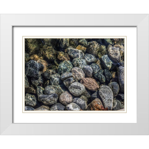 Rock Reflection III White Modern Wood Framed Art Print with Double Matting by Stelfox, Norm