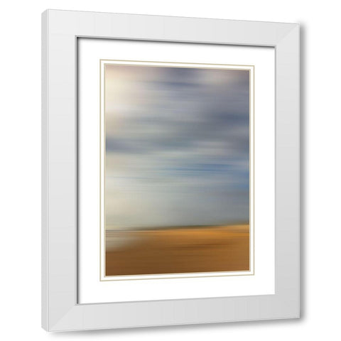 Beach side II White Modern Wood Framed Art Print with Double Matting by Stelfox, Norm