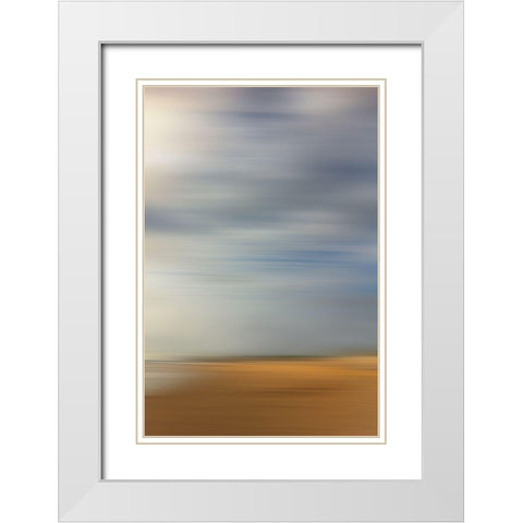 Beach side II White Modern Wood Framed Art Print with Double Matting by Stelfox, Norm
