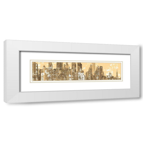 Skyline I White Modern Wood Framed Art Print with Double Matting by Stelfox, Norm