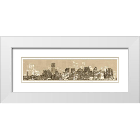 Skyline II White Modern Wood Framed Art Print with Double Matting by Stelfox, Norm