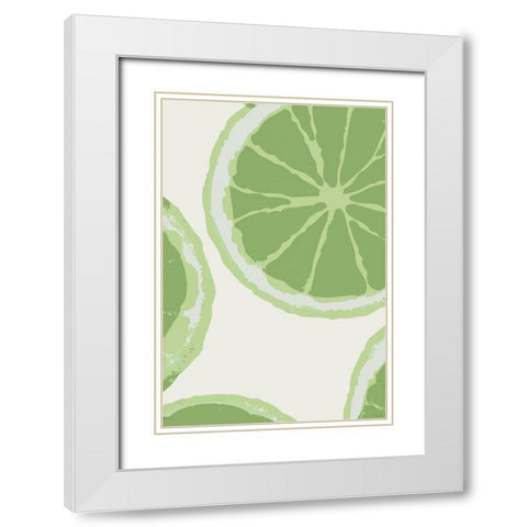 Juicy Lime White Modern Wood Framed Art Print with Double Matting by Stelfox, Norm