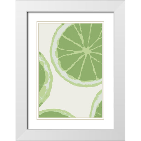 Juicy Lime White Modern Wood Framed Art Print with Double Matting by Stelfox, Norm