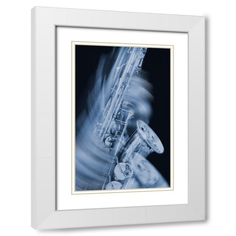 Saxaphone  White Modern Wood Framed Art Print with Double Matting by Stelfox, Norm