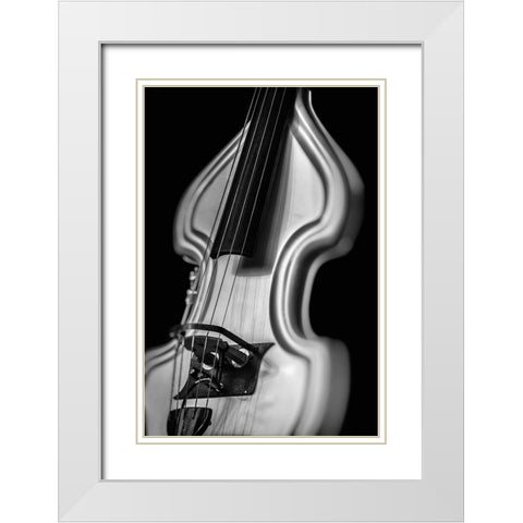 Silver Guitar  White Modern Wood Framed Art Print with Double Matting by Stelfox, Norm