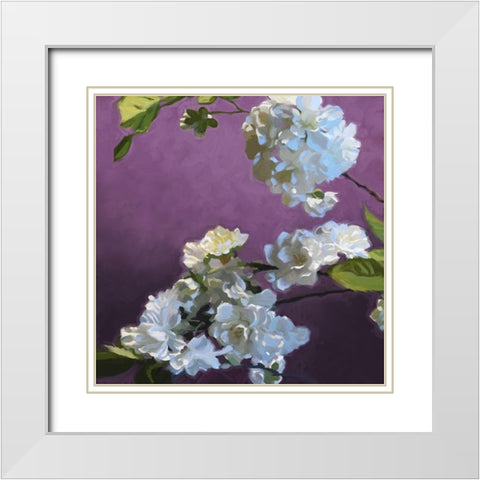Blossom I White Modern Wood Framed Art Print with Double Matting by Novak Novak