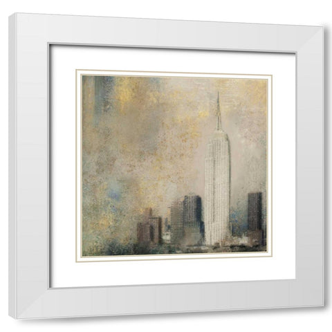 Light New York Abstract I White Modern Wood Framed Art Print with Double Matting by Novak, Rick