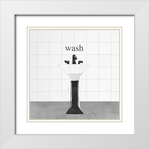 Sink White Modern Wood Framed Art Print with Double Matting by Novak, Rick