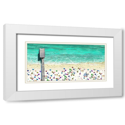 Beach Joy White Modern Wood Framed Art Print with Double Matting by Novak, Rick