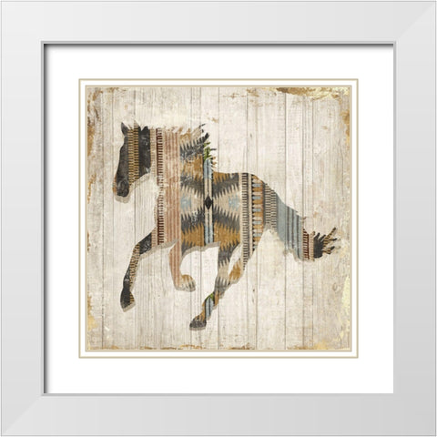 Navaho Horse I  White Modern Wood Framed Art Print with Double Matting by Jones, Eli