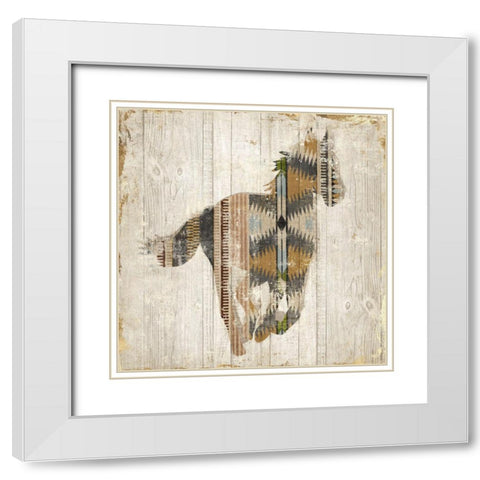 Navaho Horse II  White Modern Wood Framed Art Print with Double Matting by Jones, Eli