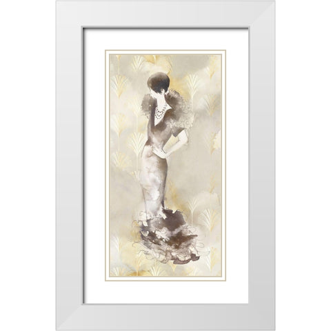 Art Deco Woman I  White Modern Wood Framed Art Print with Double Matting by Jones, Eli