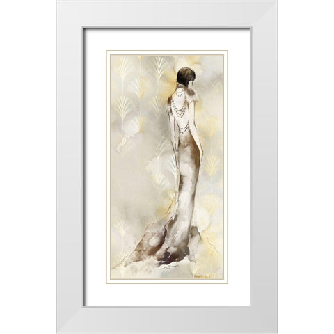 Art Deco Woman II  White Modern Wood Framed Art Print with Double Matting by Jones, Eli