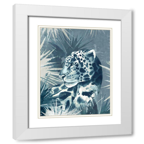 Jungle Leopard  White Modern Wood Framed Art Print with Double Matting by Jones, Eli