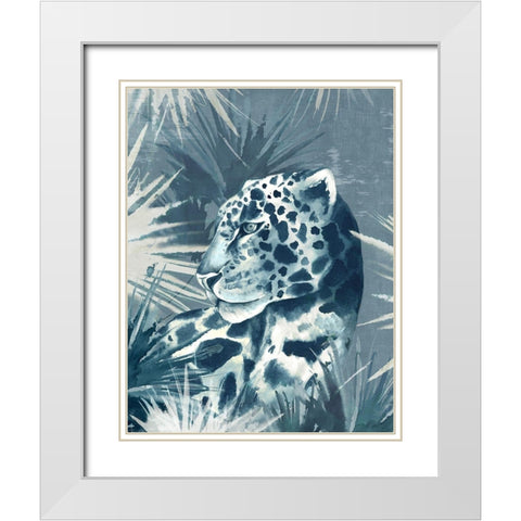Jungle Leopard  White Modern Wood Framed Art Print with Double Matting by Jones, Eli