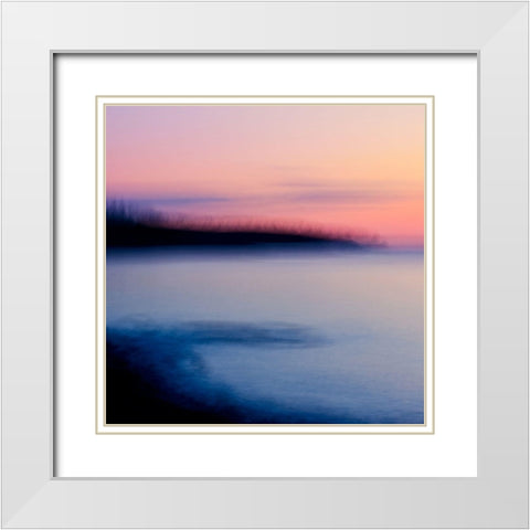 Dusking White Modern Wood Framed Art Print with Double Matting by Joy, Olivia