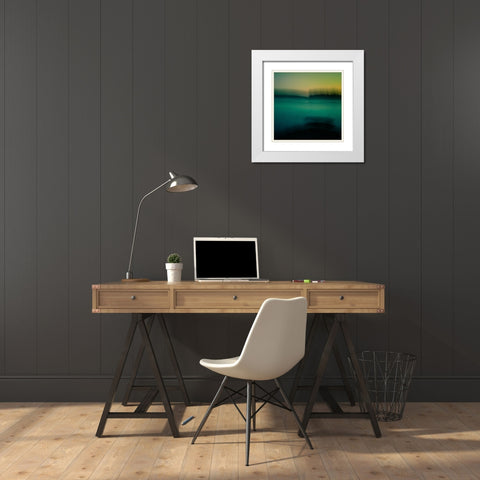 Green Water White Modern Wood Framed Art Print with Double Matting by Joy, Olivia