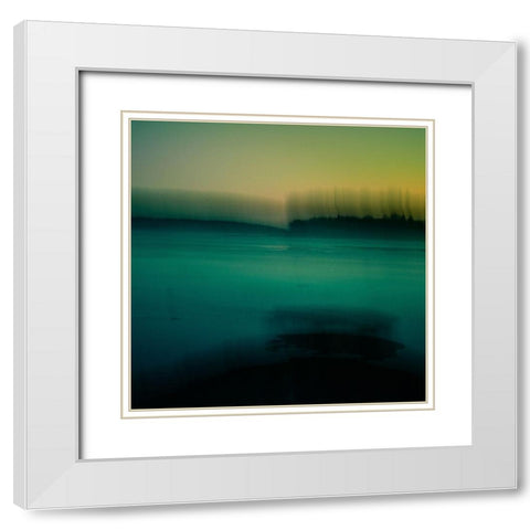 Green Water White Modern Wood Framed Art Print with Double Matting by Joy, Olivia