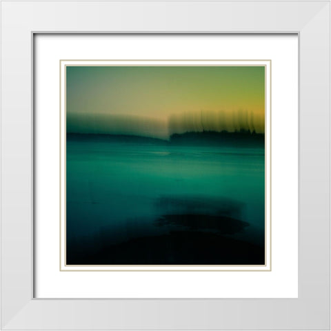 Green Water White Modern Wood Framed Art Print with Double Matting by Joy, Olivia