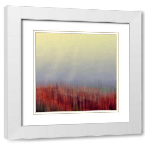 Autumn Soft I White Modern Wood Framed Art Print with Double Matting by Joy, Olivia