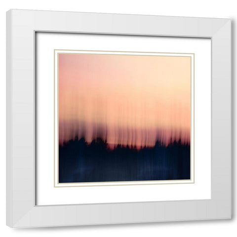 Sunset Pink I White Modern Wood Framed Art Print with Double Matting by Joy, Olivia