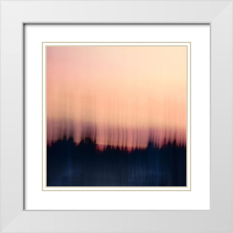 Sunset Pink I White Modern Wood Framed Art Print with Double Matting by Joy, Olivia