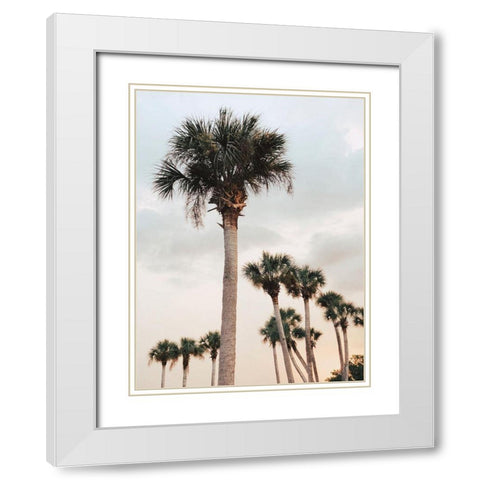 Tall Palms  White Modern Wood Framed Art Print with Double Matting by Joy, Olivia